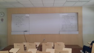 Papan tulis sebelum dibersihkan